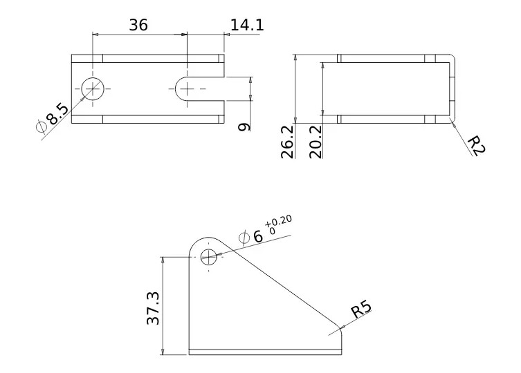 Set of mountings for LAD actuators - Elektrobim