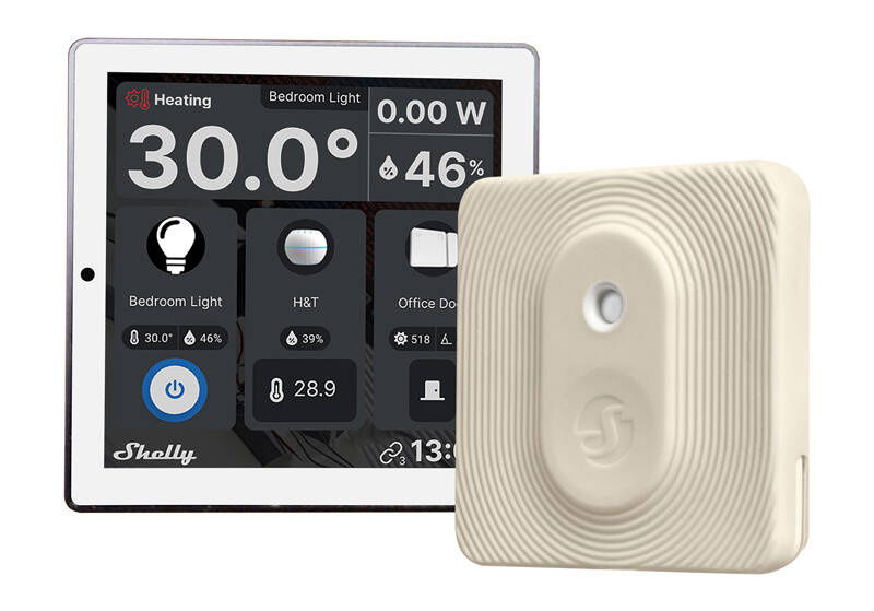 Shelly Wall Display - Smart Control Panel with 5A Switch and Color WiFi/Bluetooth Display - White