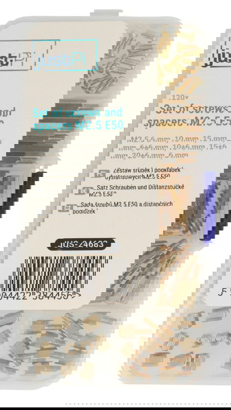 Set of screws and spacers M2.5 E50 - 120 pcs - justPi