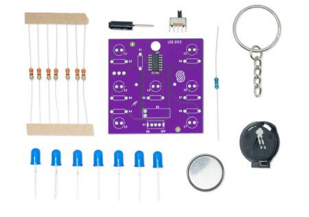 LED dice - educational kit for learning soldering - Attiny404 - Soldered 333140