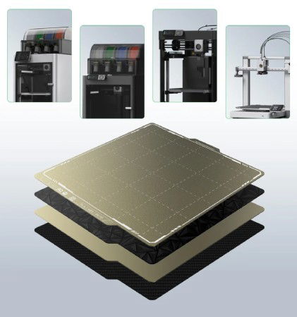 BIQU Panda Build Plate Textured x Smooth PEI - Double-Sided Magnetic Overlay - for Bambu Lab P1, X1 and A1 Printers - 257 x 257 mm