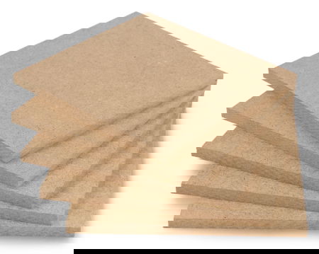 Raw HDF board - 6 mm - 110 x 120 mm - 5 pcs.