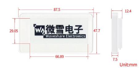 E-Paper 2.9'' 296 x 128 px - NFC-powered display - Waveshare 17746