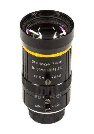 8 - 50 mm C-Mount F1.4 Varifocal Lens for HQ Raspberry Pi Camera + C-CS Adapter - ArduCam LN057