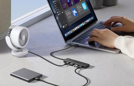 4-in-1 Hub USB Type A Adapter - 4x USB Type A 3.0 - Black - Ugreen 25851