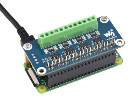 4-Channel Current, Voltage and Power Monitoring HAT for Raspberry Pi - I2C / SMBus - Waveshare 17539