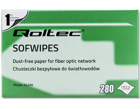 Dust-free fiber optic wipes - 280 pcs - Qoltec 54266