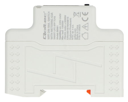 Single-phase energy consumption meter for DIN rail - 63 A - WiFi Tuya - Qoltec 50981